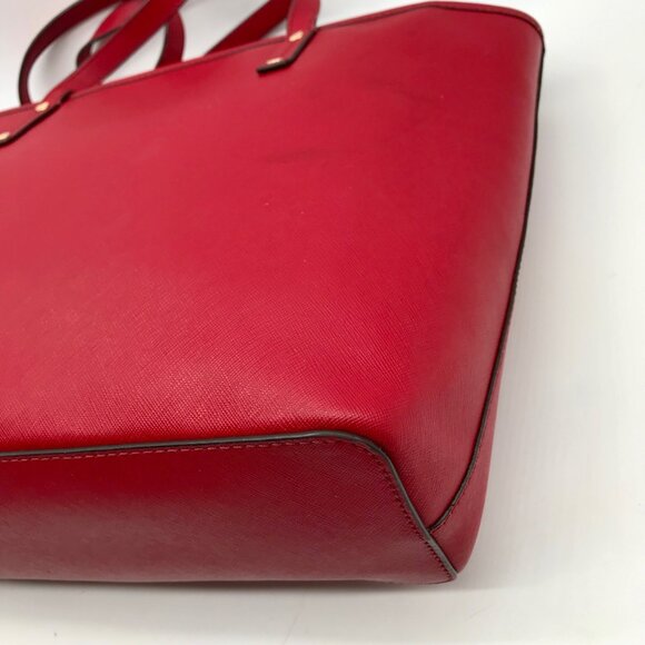 Michael Kors Jet Set Red Saffiano Leather Tote - Picture 8 of 10